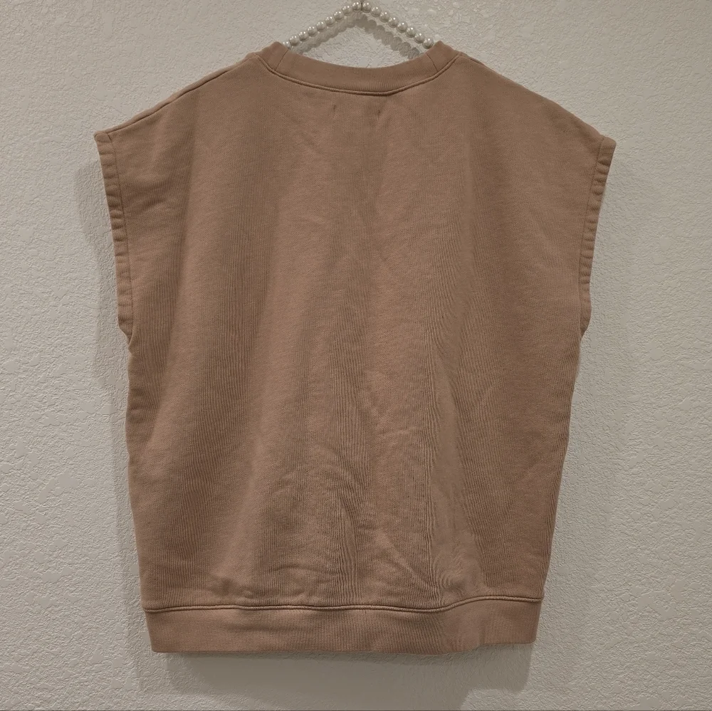 Madewell (Re)sourced Cotton Short-Sleeve Relaxed Sweatshirt In Sandstone Size S - Picture 4 of 7
